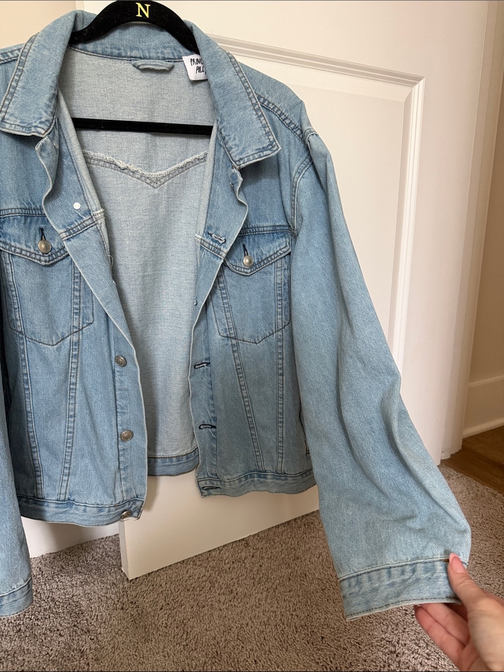 Princess Polly Light Blue Oversized Denim Jacket - Picture 8 of 8
